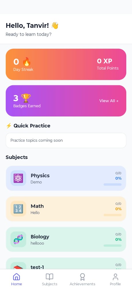 Promise School Home Screen